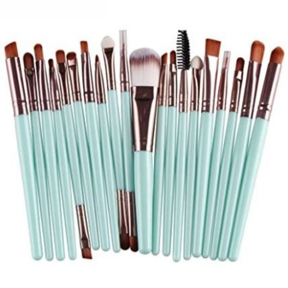 New 20pcs Professional Makeup Brush Set Blue